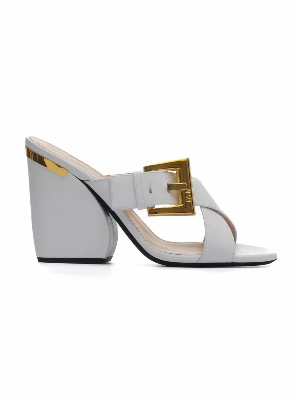 N°21 white buckle leather sandals